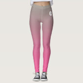 Graues, rosafarbenes Ombre Gradient Custom Busines Leggings (Vorderseite)