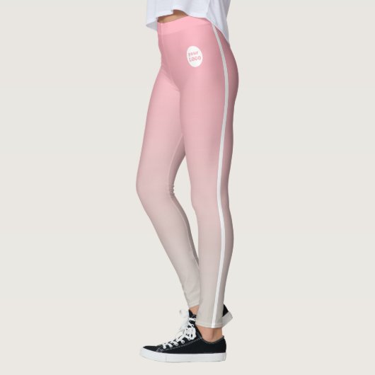 Graues, rosafarbenes Ombre Gradient Custom Busines Leggings (Links)