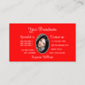 Graues rotes herrliches Herz mit Logos und Foto Ni Visitenkarte (Rückseite)