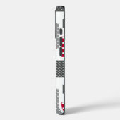 Graues rotes Polka-Dot-Patchwork auf weißem Hinter Case-Mate iPhone Hülle (Rückseite / Links)
