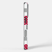 Graues rotes Polka-Dot-Patchwork auf weißem Hinter Case-Mate iPhone Hülle (Rückseite / Rechts)