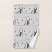 Graues Rotwild-Muster Badhandtuch Set (Handtuch)