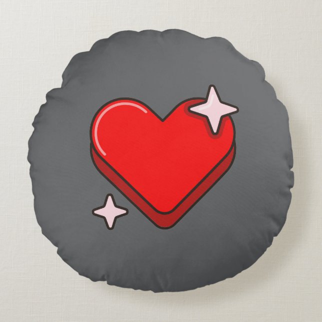 Graues Rundkissen Rundes Kissen (Vorderseite)