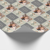 Graues rustikales Angel 1 Foto Wrapping Paper Geschenkpapier (Ecke)