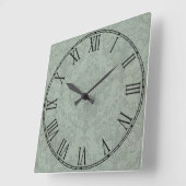 Graues, rustikales Damask Vintages Tapete Quadratische Wanduhr (Winkel)