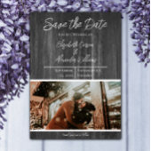 Graues rustikales Foto Save the Date