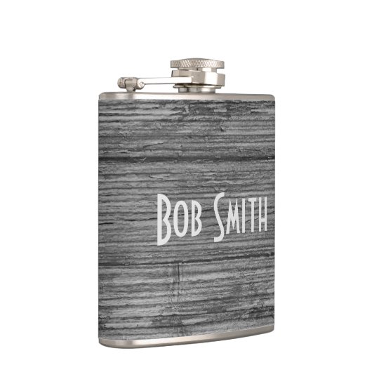 graues rustikales Holz Flachmann (Rechts)