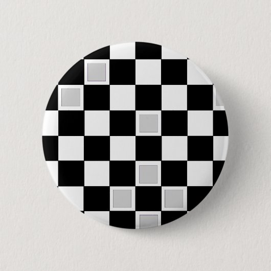 Graues Schachbrett Button (Vorderseite)