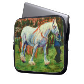 Graues Schirmpferd 10 Zoll Laptop-Sieb Laptopschutzhülle (Vorderseite Links)