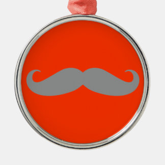 Graues Schnurrbart-Muster Silbernes Ornament