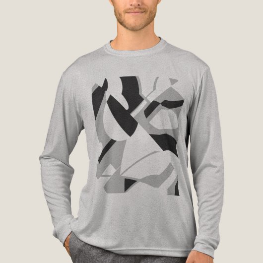 Graues Schwarz, diagonal Art Design Tri-Blend Shirt (Vorderseite)