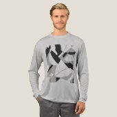 Graues Schwarz, diagonal Art Design Tri-Blend Shirt (Volle Vorderseite)