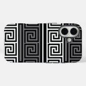Graues Schwarz-Griechisch-Schlüsselmuster-Design Case-Mate iPhone Hülle (Rückseite (Horizontal))