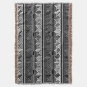 Graues Schwarz-Griechisch-Schlüsselmuster-Design Decke (Vorderseite Vertikal)