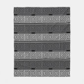 Graues Schwarz-Griechisch-Schlüsselmuster-Design Fleecedecke (Vorderseite)