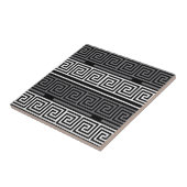 Graues Schwarz-Griechisch-Schlüsselmuster-Design Fliese (Seite)