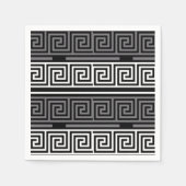 Graues Schwarz-Griechisch-Schlüsselmuster-Design Serviette (Vorderseite)