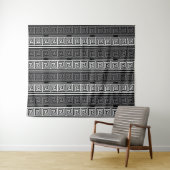 Graues Schwarz-Griechisch-Schlüsselmuster-Design Wandteppich (Beispiel (Horizontal))