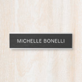 Graues Schwarz-Holz Design Modernes Beruflich Türschild (Vorderseite )
