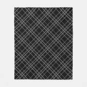 Graues Schwarz-Tartan-Kariertes Muster Fleecedecke (Vorderseite)