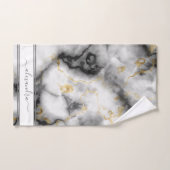 Graues Schwarz und Gold Moderner Marmor Benutzerfr Badhandtuch Set (Handtuch)