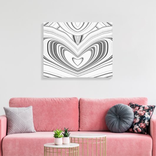 Graues Schwarz-weißes Abstraktes Marmormuster Leinwanddruck (Insitu (Wohnzimmer))