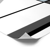 Graues, Schwarz-weißes Abstraktes Mosaikdesign Poster (Ecke)