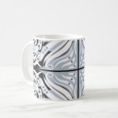 Graues Schwarz-weißes, Abstraktes Muster Kaffeetasse (Vorderseite Links)