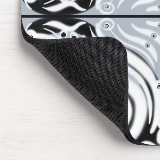 Graues Schwarz-weißes, Abstraktes Muster Mousepad (Ecke)