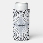 Graues Schwarz-weißes, Abstraktes Muster Selters Dosenkühler (Seltzer Rückseite)