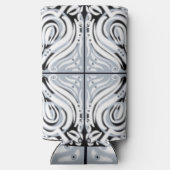 Graues Schwarz-weißes, Abstraktes Muster Selters Dosenkühler (Rückseite)