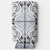 Graues Schwarz-weißes, Abstraktes Muster Selters Dosenkühler (Vorderseite)