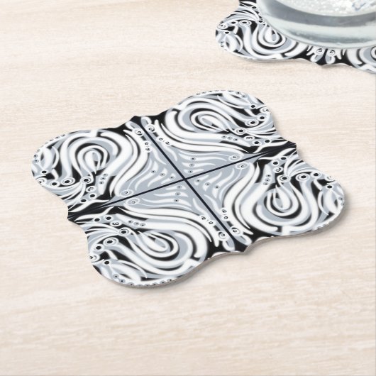 Graues Schwarz-weißes, Abstraktes Muster Untersetzer (angewinkelt)
