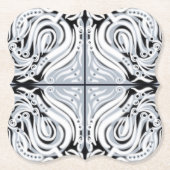 Graues Schwarz-weißes, Abstraktes Muster Untersetzer (Vorderseite)