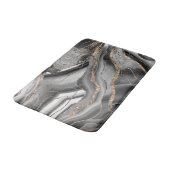 Graues Schwarz-weißes Agate Gold Glitzer Glam #1 Badematte (Schrägansicht)