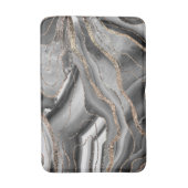 Graues Schwarz-weißes Agate Gold Glitzer Glam #1 Badematte (Vorderseite Vertikal)