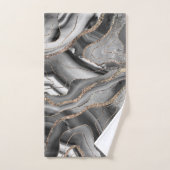 Graues Schwarz-weißes Agate Gold Glitzer Glam #1 Badhandtuch Set (Handtuch)