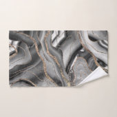 Graues Schwarz-weißes Agate Gold Glitzer Glam #1 Badhandtuch Set (Handtuch)