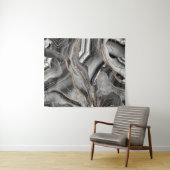 Graues Schwarz-weißes Agate Gold Glitzer Glam #1 Wandteppich (Beispiel (Horizontal))