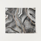 Graues Schwarz-weißes Agate Gold Glitzer Glam #1 Wandteppich (Vorderseite (Horizontal))