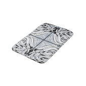 Graues Schwarz-weißes, Curly Abstraktes Muster Badematte (Schrägansicht)