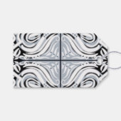 Graues Schwarz-weißes, Curly Abstraktes Muster Geschenkanhänger (Vorderseite (Horizontal))