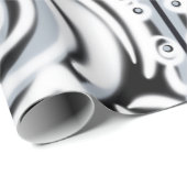 Graues Schwarz-weißes, Curly Abstraktes Muster Geschenkpapier (Rolleneckpunkt)