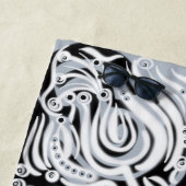 Graues Schwarz-weißes, Curly Abstraktes Muster Strandtuch (Beispiel)