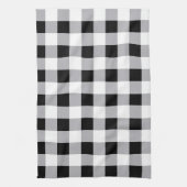 Graues Schwarz-weißes Kariertes Karo Muster Geschirrtuch (Vertikal)