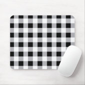 Graues Schwarz-weißes Kariertes Karo Muster Mousepad (Mit Mouse)