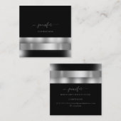 Graues Schwarz-weißes Makeup Artist Influencer Sil Quadratische Visitenkarte (Vorne/Hinten)