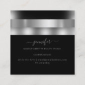 Graues Schwarz-weißes Makeup Artist Influencer Sil Quadratische Visitenkarte (Rückseite)