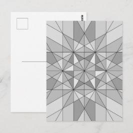 Graues Schwarz-weißes Mosaikdreieck-Retromuster Postkarte