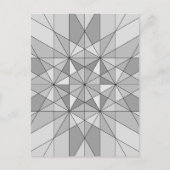 Graues Schwarz-weißes Mosaikdreieck-Retromuster Postkarte (Vorderseite)
